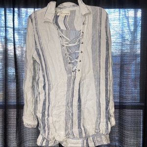 Lace up long sleeve shirt
